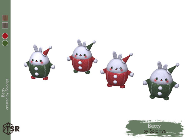 Sims 4 — Betty. Rabbit by soloriya — Decorative toy rabbit. Part of Betty set. 4 color variations. Category: Decorative -