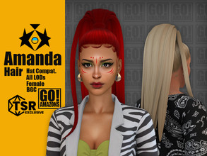 Sims 4 — Amanda Hair by GoAmazons — >Base game compatible female hairstyle >Hat compatible >From Teen to Elder