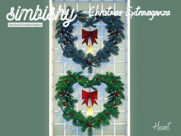 Sims 4 — Christmas Extravaganza - Heart by simbishy — A heart shaped wreath made of firs, to be paired with the Heart