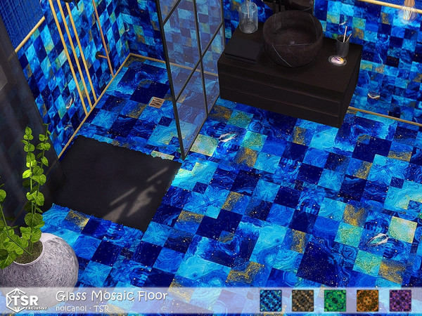 Sims 4 — Glass Mosaic Floor by nolcanol — Glass Mosaic Floor: 5 colors