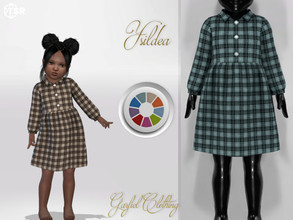 Sims 4 — Ysildea - Cute plaid toddler dress by Garfiel — A cute plaid dress with buttons for your toddlers