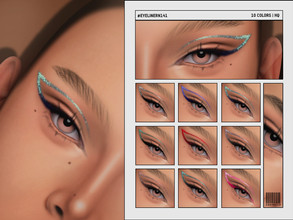 Sims 4 — Eyeliner | N141 by cosimetic — - Female - 10 Swatches. - 10 Custom thumbnail. - You can find it in the makeup