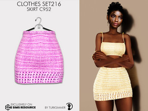 Sims 4 — Clothes SET216 - Skirt C952 by turksimmer — 5 Swatches Compatible with HQ mod Works with all of skins Custom