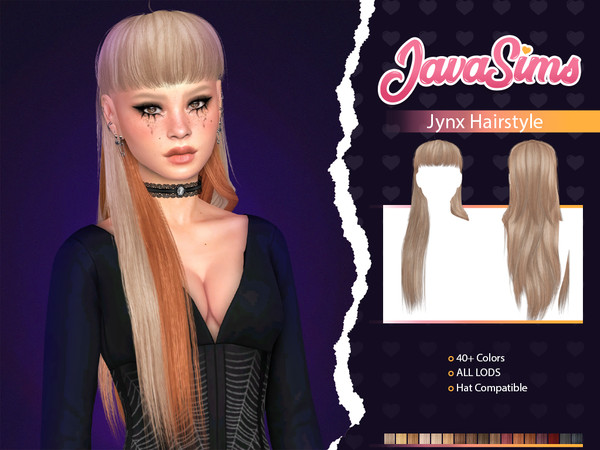 Sims 4 — Jynx (Hairstyle) by Mystic Studios — -Female -T/YA/A/E -40+ Colors -New Mesh! -Hat Compatible! -Custom Thumbnail