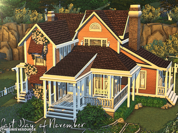 Sims 4 — Last Day of November | noCC by simZmora — Warm family home with two bedrooms. One bedroom also function as a