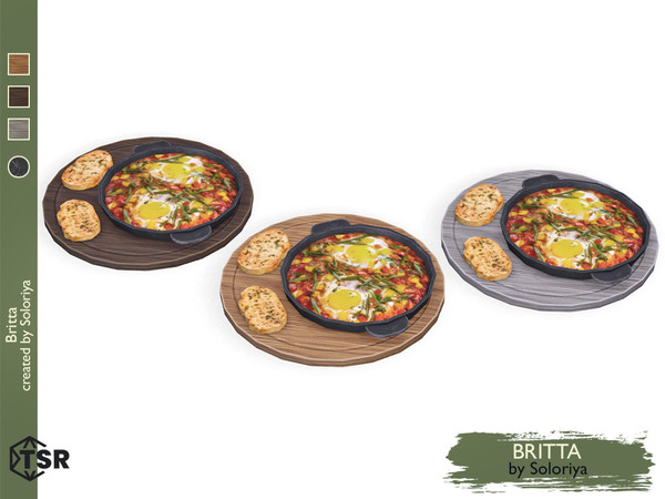 Sims 4 — Britta. Fried Eggs by soloriya — Decorative fried eggs. Part of Britta set. 3 color variations. Category: