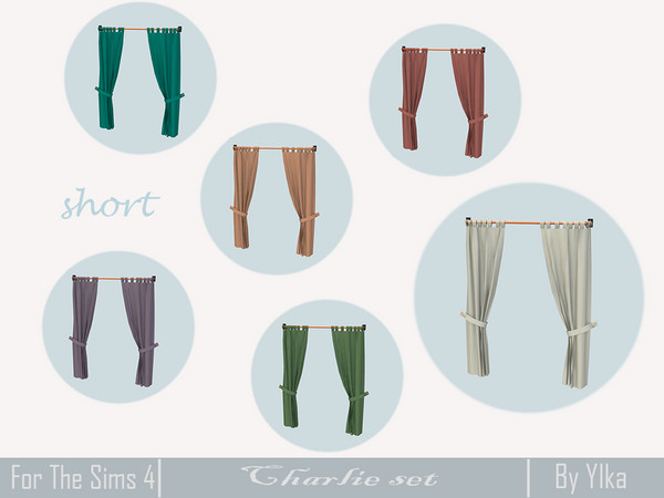 Sims 4 — [SJB] Charlie set - two curtains V1 short by Ylka by Ylka — This is the first version of curtains of short
