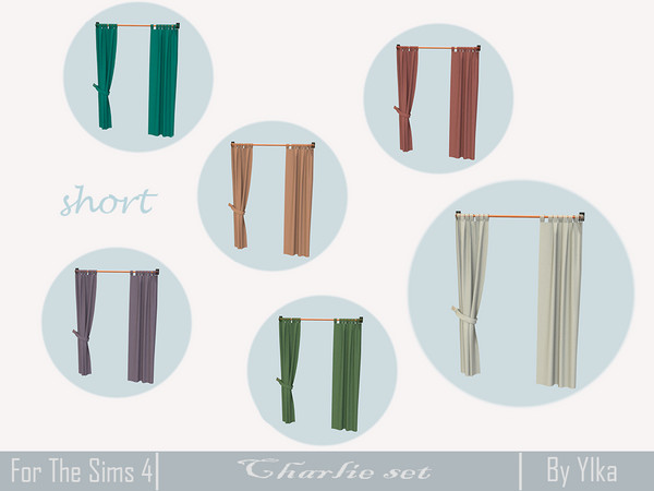 Sims 4 — [SJB] Charlie set - two curtains V2 short by Ylka by Ylka — This is the second version of curtains of short