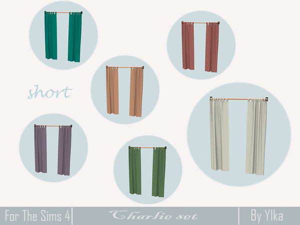 Sims 4 — [SJB] Charlie set - two curtains V3 short by Ylka by Ylka — This is the third version of curtains of short