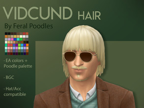 Sims 4 — Vidcund Hair by feralpoodles — A recreation of Vidcund's hair from the Sims 2! -69 swatches (18 EA colors + 45