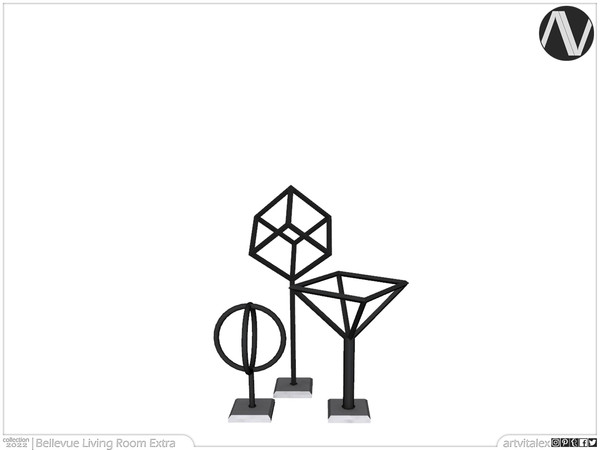 Sims 4 — Bellevue Decorative Geometric Lattices by ArtVitalex — Living Room Collection | All rights reserved | Belong to