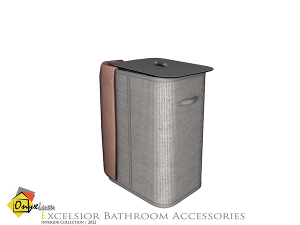 Sims 4 — Excelsior Laundry Basket by Onyxium — Onyxium@TSR Design Workshop Bathroom Collection | Belong To The 2022 Year