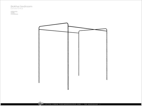 Sims 4 — Bokhai bedroom - bed metall canopy by Severinka_ — Metall canopy for double bed From the set 'Bokhai bedroom'