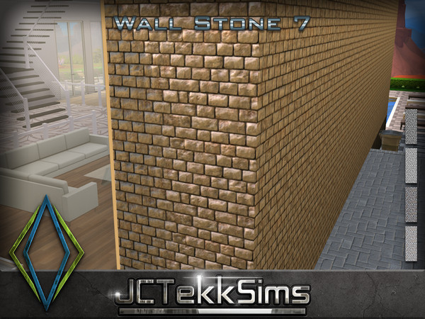 Sims 4 — Wall Stone 7 by JCTekkSims — Created by JCTekkSims.