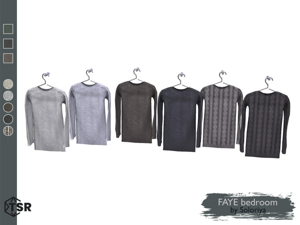 Sims 4 — Faye Bedroom. Jacket by soloriya — Jacket, wall sculpture. Part of Faye Bedroom set. 6 color variations.