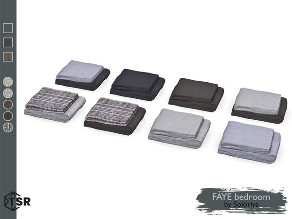 Sims 4 — Faye Bedroom. T-shirt by soloriya — T-shirt, wall sculpture. Part of Faye Bedroom set. 5 color variations.