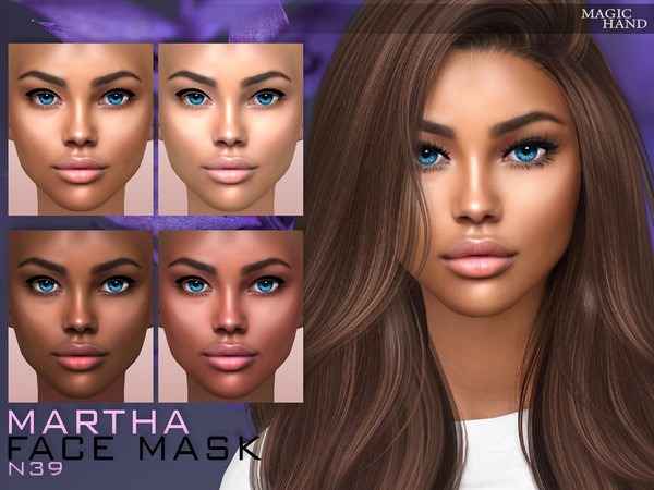 Sims 4 — [Patreon] Martha Face Mask N39 by MagicHand — Soft beautiful face in 5 skin color variations - HQ Compatible.