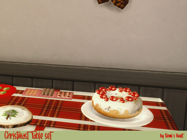 Sims 4 — Christmas set Cake #01 by siomisvault — This cake is for all kind of tables too. Hope you like it! Thank you so