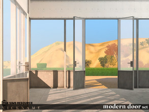 Sims 4 — modern door set by NICKNAME_sims4 — modern door windows set 12 package files. modern door windows set_double