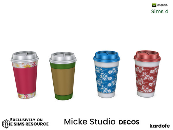 Sims 4 — kardofe_Micke Studio_coffee cup by kardofe — Coffee mug to go, in four colour options