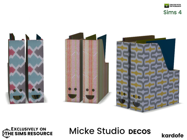 Sims 4 — kardofe_Micke Studio_Folders by kardofe — Cardboard filing cabinets with nice prints, in three different options