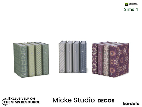 Sims 4 — kardofe_Micke Studio_Ring binders by kardofe — Ring binders, decorated with lots of colour, in three different
