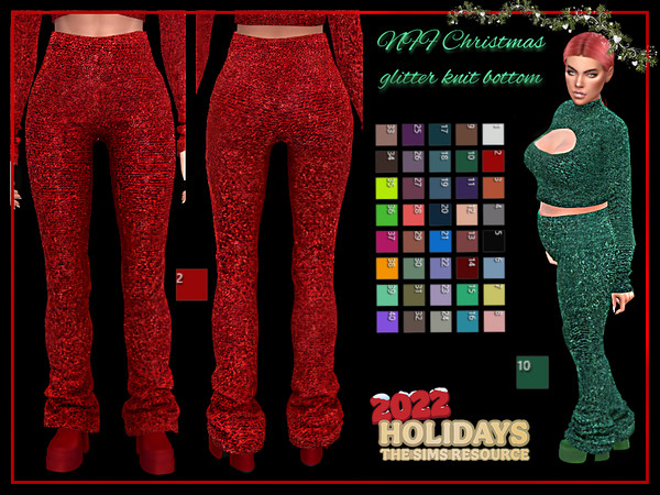 Sims 4 — Christmas glitter knit bottom by Nadiafabulousflow — Hi guys! This upload its a Christmas glitter knit bottom -