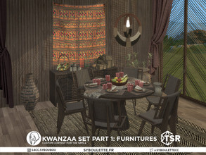 Sims 4 — Kwanzaa set - Part 1: Furnitures by Syboubou — After making a christmas and hanukkah set last year, I wanted to