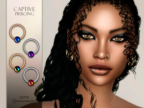 Sims 4 — Captive Nose Piercing (Left) by Suzue — -New Mesh (Suzue) -12 Swatches -For Female and Male -HQ Compatible