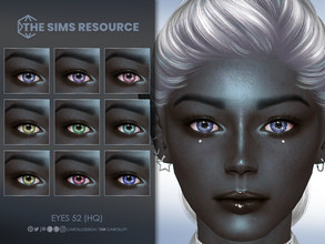 Sims 4 — Eyes 52 (HQ)  by Caroll912 — A 9-swatch set of fantasy eyes in different shades of rainbow spectrum as well as