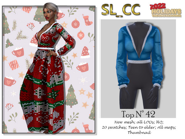 Sims 4 — Top 42 by Mona — -New mesh- -20 swatches- -Teen to elder- -All Maps- -All Lods- -HQ- -Catalog Thumbnail-