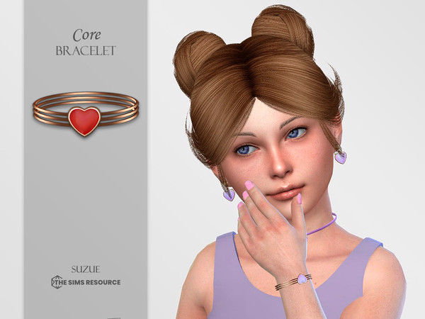 Sims 4 — Core Bracelet (Left Side) Child by Suzue — -New Mesh (Suzue) -8 Swatches -For Female -HQ Compatible