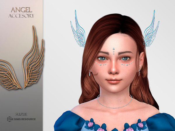 Sims 4 — Angel V2 Accessory Child by Suzue — -New Mesh (Suzue) -7 Swatches -For Female and Male -Hat Category -HQ