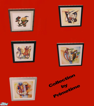 Sims 2 — PT A. A. Gockel Music by Primetime024 — This collection contains 5 beautifully painted musical prints. They can