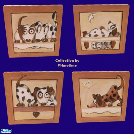 Sims 2 — PT A.A. Gockel Puppy Love by Primetime024 — This collection features 4 adorable puppy prints. They can all be