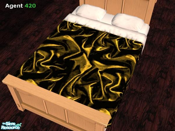 Sims 2 — Bright Gold Silky Satin Messy Sheets by Agent420 — These bedsheets are nice and smooth. Real silky, and satiny.