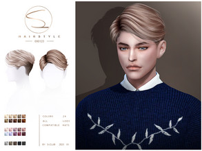 Sims 4 — Men's short hair (090123Jae) by S-Club — Men's short hair (090123Jae), with 24 swatches, hope you like thank