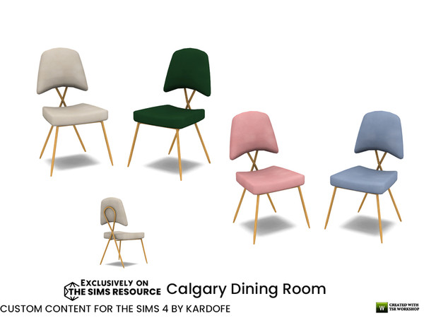 Sims 4 — kardofe_Calgary Dining Room_DiningChair by kardofe — Modern Luxe style chair, with metal legs and upholstered