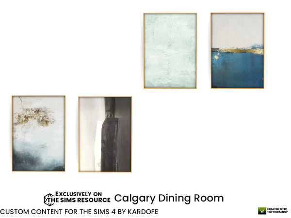 Sims 4 — kardofe_Calgary Dining Room_Pictures by kardofe — Picture with gold frame in four different options