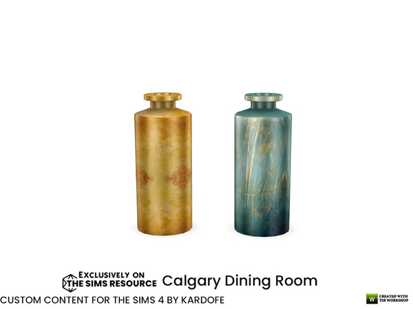Sims 4 — kardofe_Calgary Dining Room_Vase by kardofe — Vase in textured metal, in two colour options