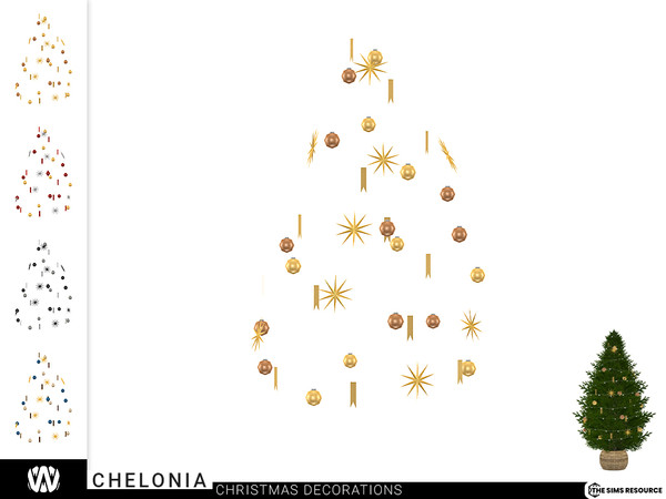 Sims 4 — Chelonia Christmas Tree Ornaments by wondymoon — - Chelonia Living Room - Christmas Tree Ornaments -
