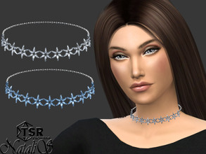 Sims 4 — Gentle snowflakes choker by Natalis — Gentle snowflakes choker. Female teen- elder. 3 colors. HQ mod compatible.