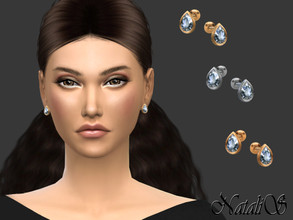 Sims 4 — |Patreon|Pear cut diamond stud earrings by Natalis — |Patreon|Pear cut diamond stud earrings. Female teen-