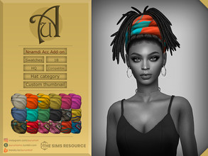 Sims 4 — Nnamdi - accessory color AddOn (hat category) by AurumMusik — This is a color addOn for Nnamdi hairstyle. There