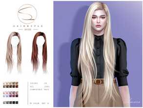 Sims 4 — Long straight hairstyle(Amara041222) by S-Club — Long straight hairstyle with 24 swatches, hope you like, thank