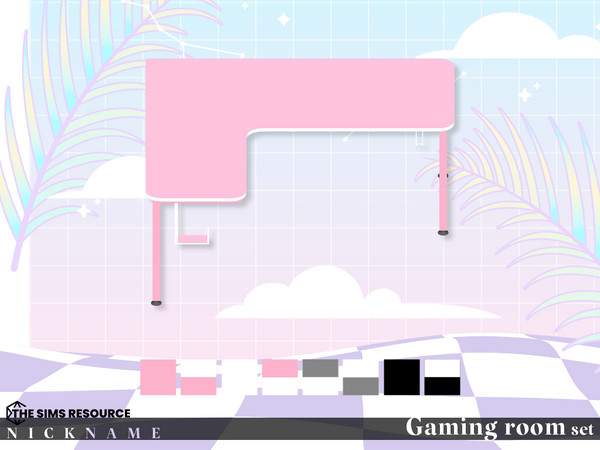 Sims 4 — Gaming room set_desk L by NICKNAME_sims4 — Gaming room set 12 package files. -Gaming room set_desk L -Gaming