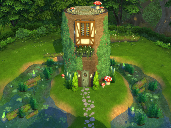 Sims 4 — Frog Shop by susancho932 — A frog adoption center that is in a shape of a log surrounded by a pond filled with