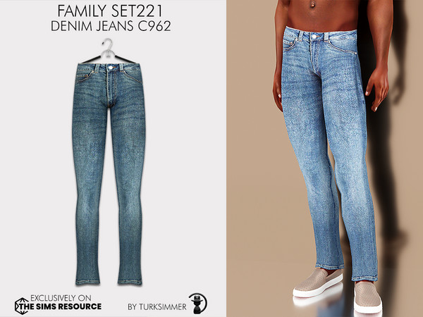 Sims 4 — Family SET221 - Denim Jeans C962 (recolor) by Daph's — 10 Swatches Compatible with HQ mod Works with all of