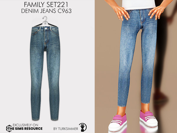 Sims 4 — Family SET221 - Denim Jeans C963 (recolor) by Daph's — 10 Swatches Compatible with HQ mod Works with all of
