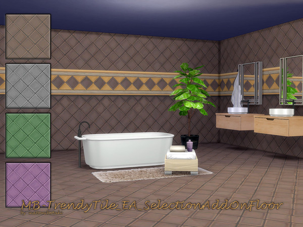 Sims 4 — MB-TrendyTile_EA_SelectionAddOnFloor by matomibotaki — MB-TrendyTile_EA_SelectionAddOnFloor New color palettes